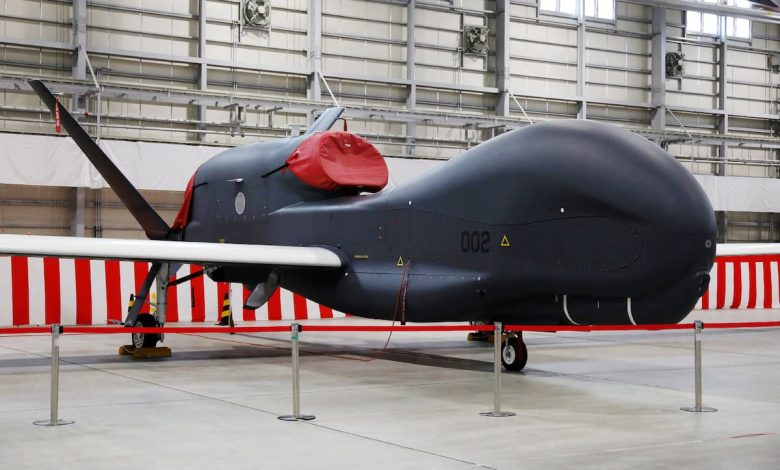 Japanese Global Hawk drone splashes down in crash Japanese Global Hawk drone splashes down in crash