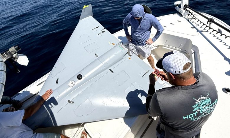 Fishermen catch Air Force attack drone floating off Florida coast Fishermen catch Air Force attack drone floating off Florida coast