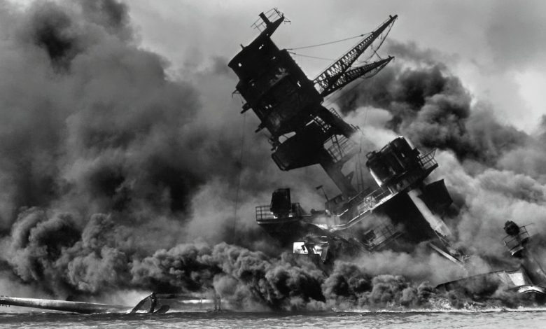 Japan Lost World War II the Second Bombs Fell on US Navy Battleships At Pearl Harbor Japan Lost World War II the Second Bombs Fell on US Navy Battleships At Pearl Harbor