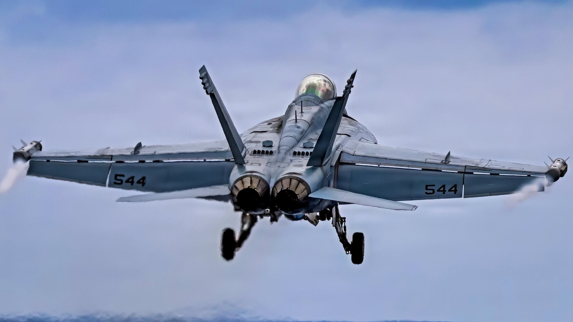 PACIFIC OCEAN (March 31, 2026) –U.S. Navy Capt. William Mathis, commanding officer of the Nimitz-class aircraft carrier USS Theodore Roosevelt (CVN 71), pilots a E/A-18G Growler assigned to Electronic Attack Squadron (VAQ) 129, March 31, 2026. Theodore Roosevelt, flagship of Carrier Strike Group (CSG) 9, is underway conducting exercises to bolster strike group readiness and capability in the U.S. 3rd Fleet area of operations. (U.S. Navy Photo by Mass Communication Specialist 2nd Class Ryan Holloway)