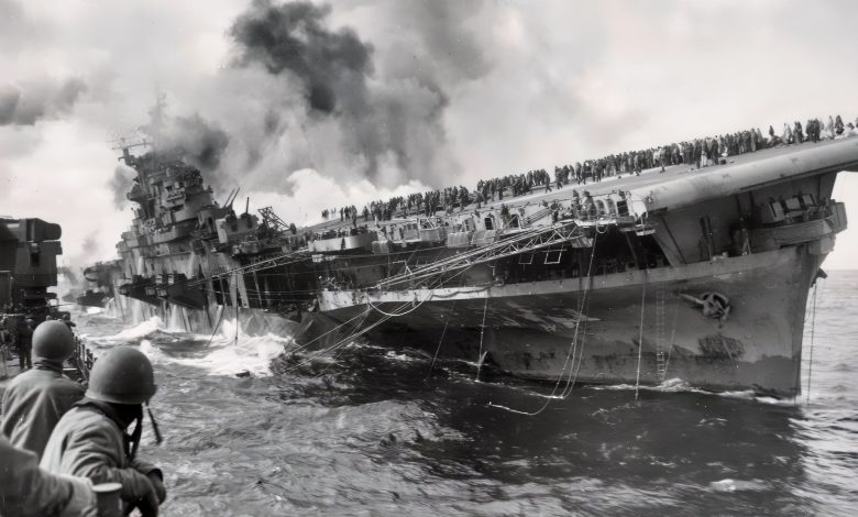 Two Bombs, over 800 dead, the Ship Listing 13 Degrees with Her Own Ordnance Cooking Off: US Navy Essex-Class Aircraft Carrier Survived What Seems Like Impossible Odds