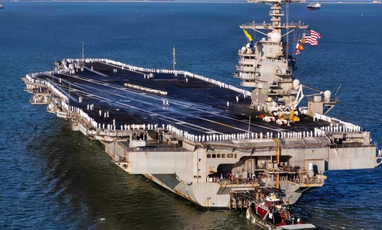 Stealth Surprise at 3600 Degrees: 100,000-Ton Nuclear US Navy Aircraft Carrier USS Gerald R. Ford Is Missing F-35C Fighters