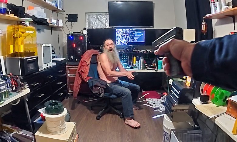 Man Pulls Large Knife As Officers Enter His Room